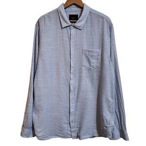 Rails 100% Linen Button Down Shirt Mens XL Blue Long Sleeve Casual Pocket